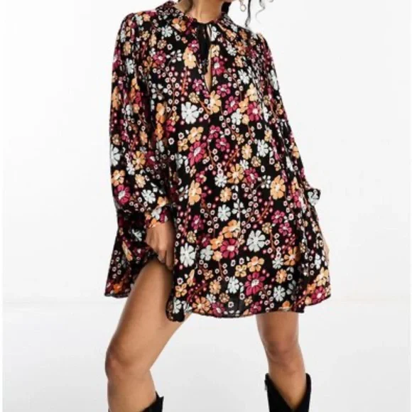 FREE PEOPLE Daisy Jane Floral Tunic Dress - Picture 1 of 8